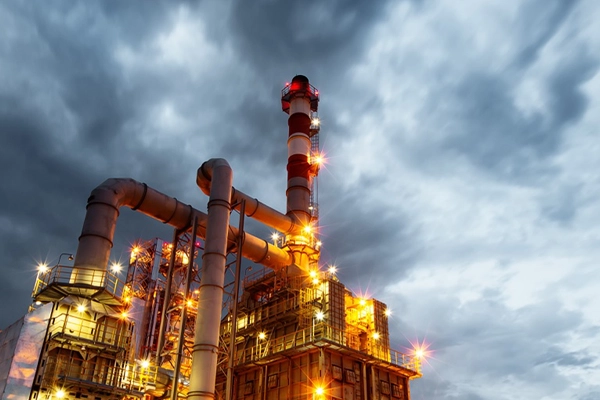 Pipeline infrastructure at an oil and gas facility